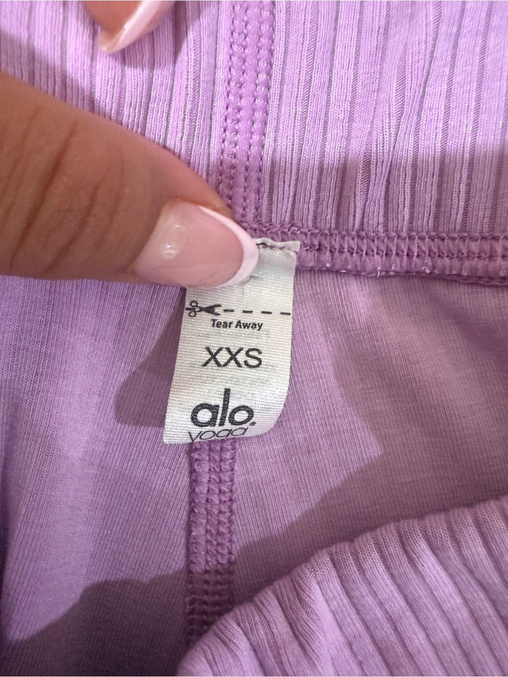 ALO Yoga Lavender Ribbed Leggings - Picture 2 of 2